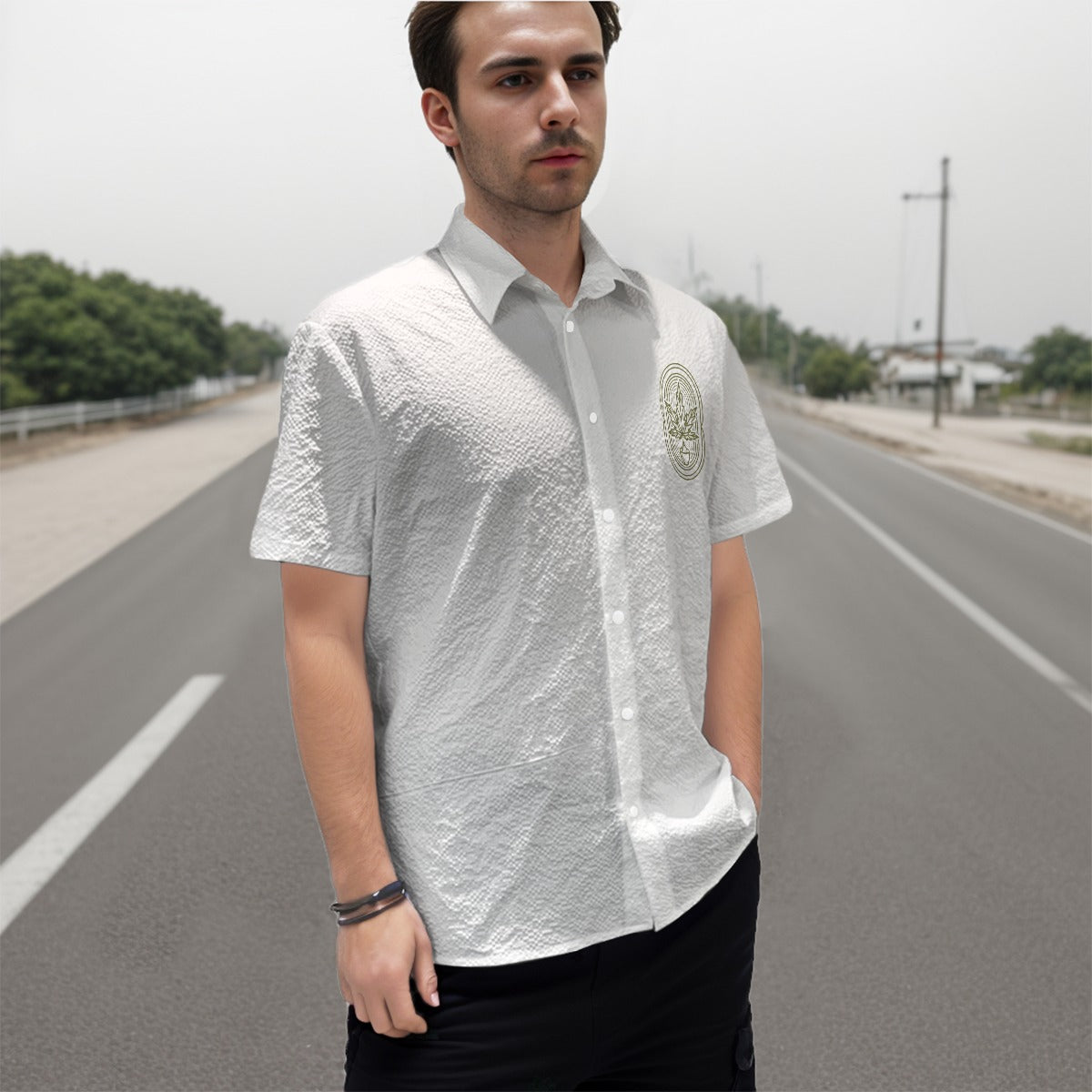 All-Over Print Men's Fashion Short Sleeve Shirt