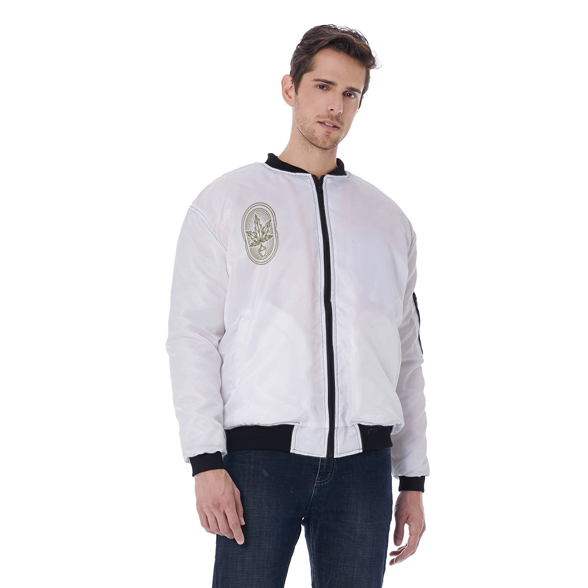 All-Over Print Men's Bomber Jacket With with Sleeve Pocket