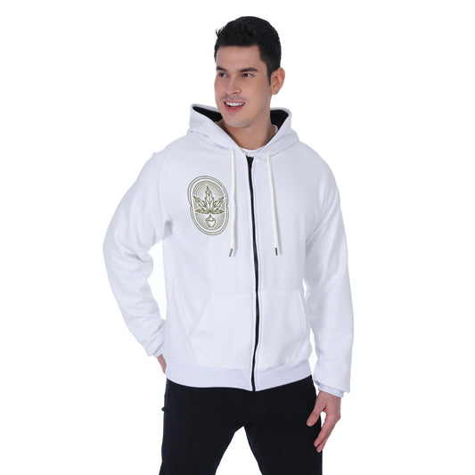 All-Over Print Men's Heavy Fleece Raglan Zip Up Hoodie With Pocket