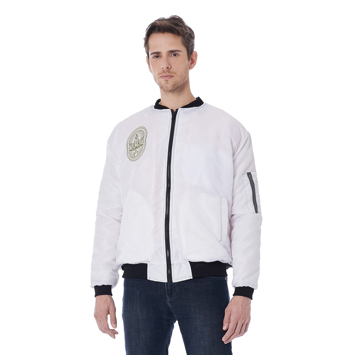 All-Over Print Men's Bomber Jacket With with Sleeve Pocket